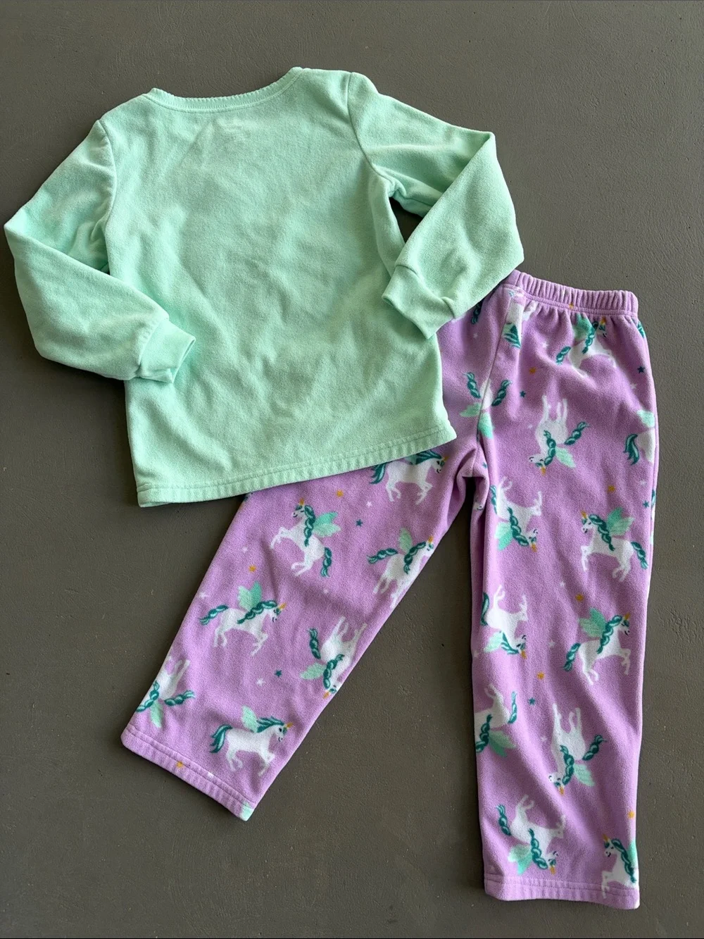 Carter's Mint Green & Lavender Unicorn Pajama Set Size 5T